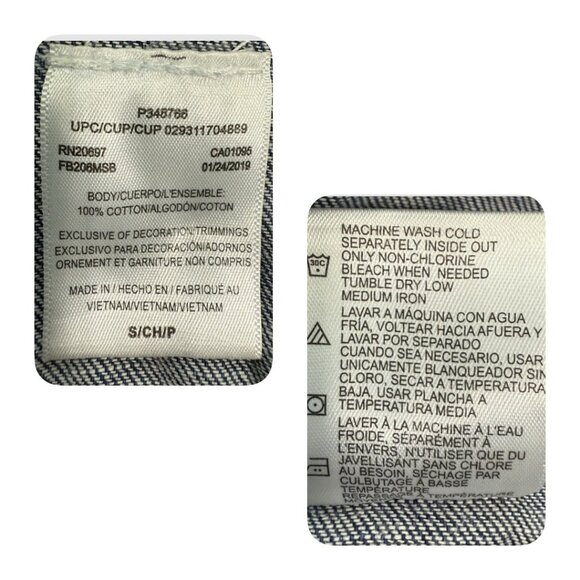 Dickies Carpenter Bib Overalls Womens Small Blue Denim Relaxed Fit Straight Leg - Picture 9 of 16